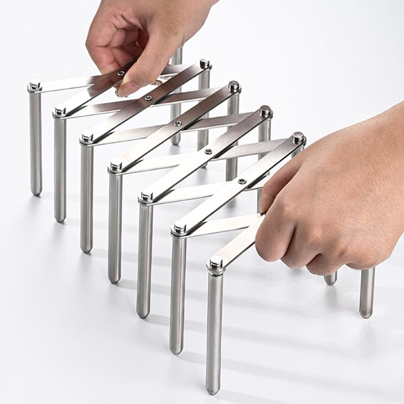 Kitchen Gadgets Rack Storage - Topfdeckelhalter, Pfannendeckel-Organizer, Ausziehbarer Faltbarer Edelstahl-Tellerhalter, Geschirr-Aufbewahrung,