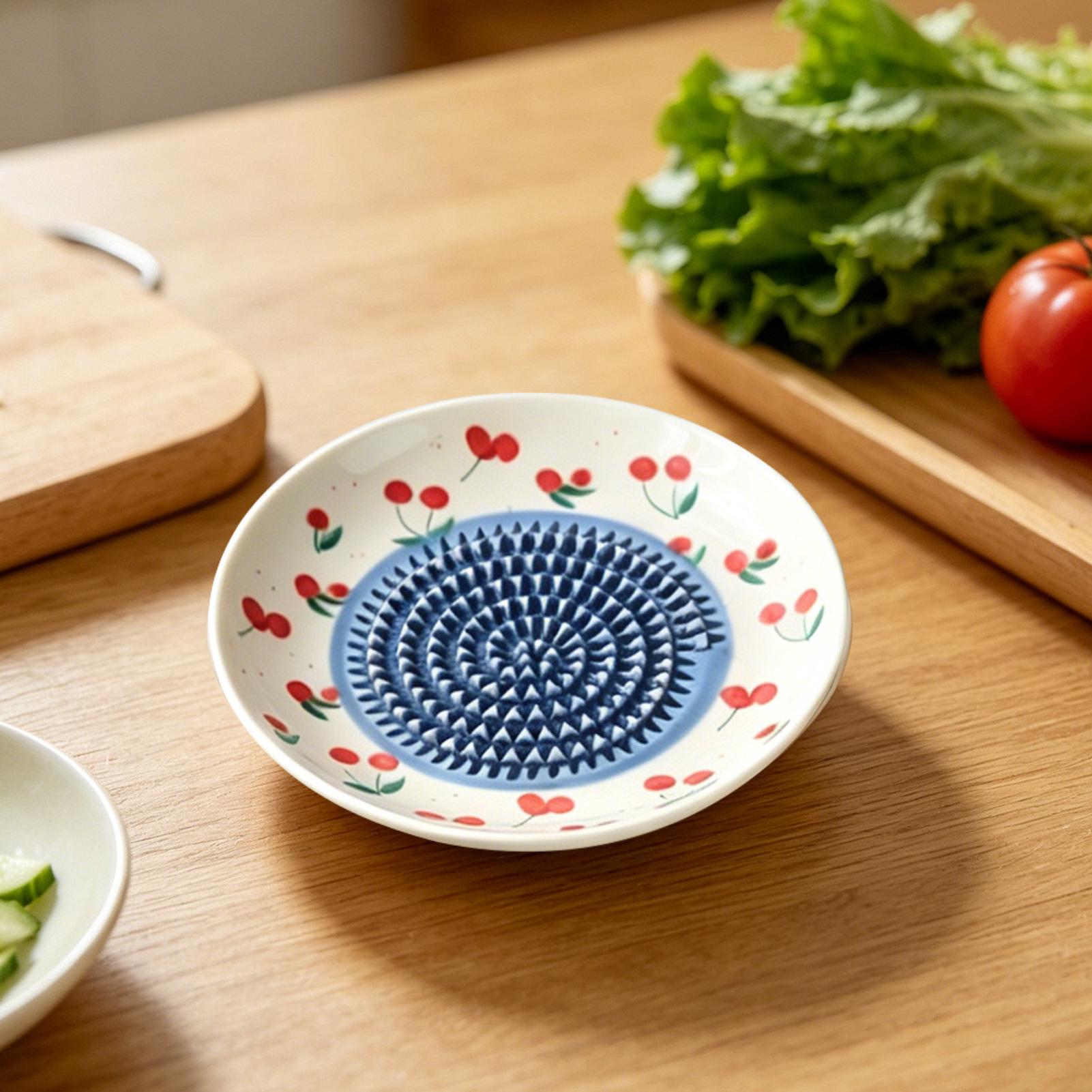 Kitchen Gadgets Design - Einfache Keramik-Ingwerreibe, Handmühle, Knoblauchpresse, tragbare Porzellan-Karotten-Ingwer-Reibe,