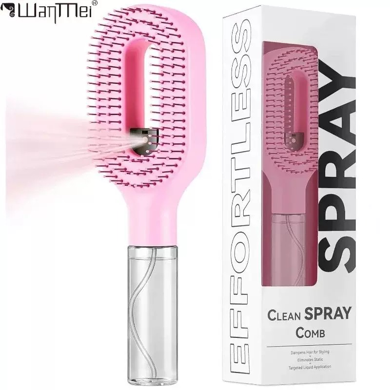 Kitchen Gadgets Oil Spray - 2-in-1 Sprühkamm Entwirrender Kopfhautmassage-Haarbürste mit Sprühflasche