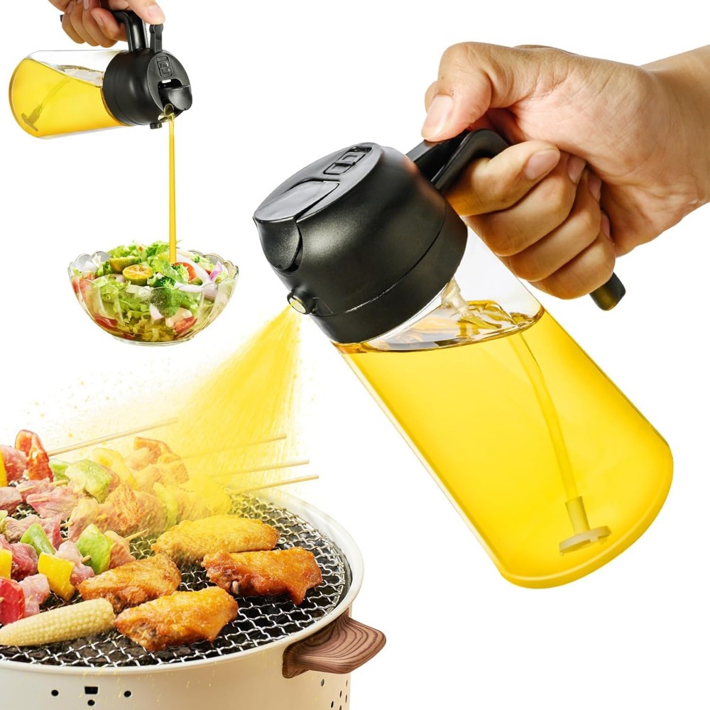 Kitchen Gadgets Oil Spray - 16oz/470ml Olivenöl-Sprühgerät zum Kochen – 2-in-1-Olivenöl-Spender