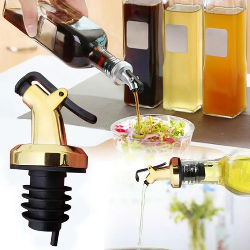 Kitchen Gadgets Oil Spray - Goldene Olivenöl-Ausgießer, Öl- und Essigflaschenverschluss, Ausgießer
