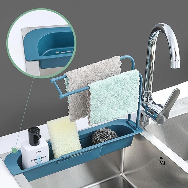 Kitchen Gadgets Rack Storage - Teleskop Waschbecken Regal Küche Abtropffläche Rack