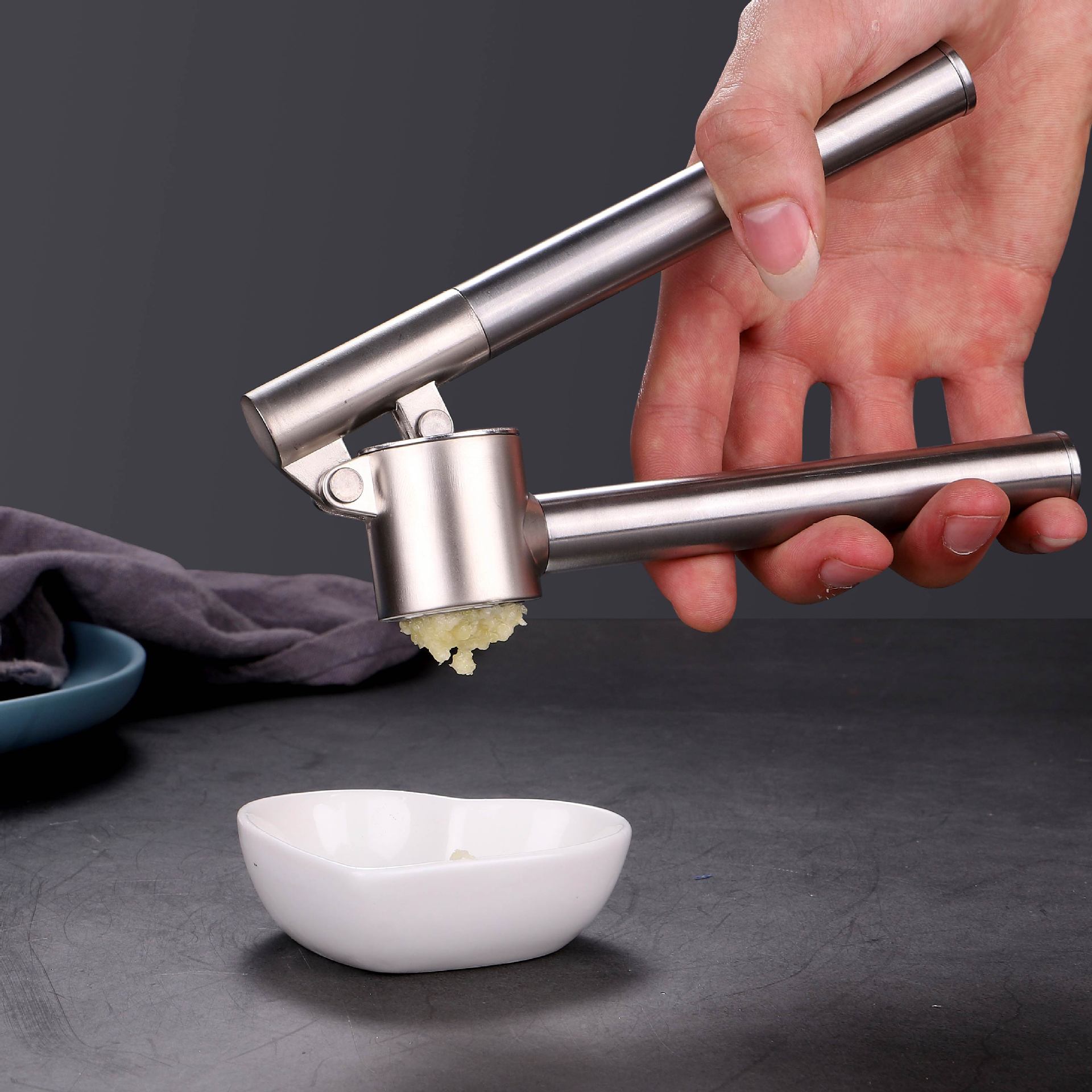 Kitchen Gadgets Design - Knoblauchpresse aus Edelstahl, abnehmbar, erweiterte Ausführung