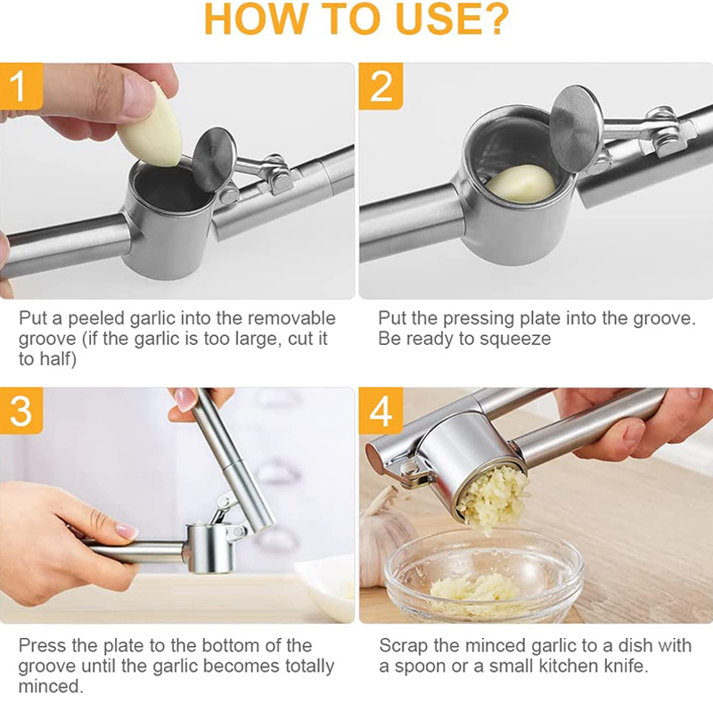 Knoblauchpresse aus Edelstahl, – Kitchen Gadgets Design Bewertung und Preis